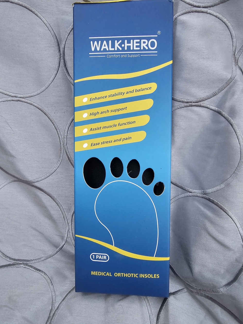 WALK-HERO Medical Plantar Fasciitis Insoles Men 7 Women 9 Orthotics Inserts T19